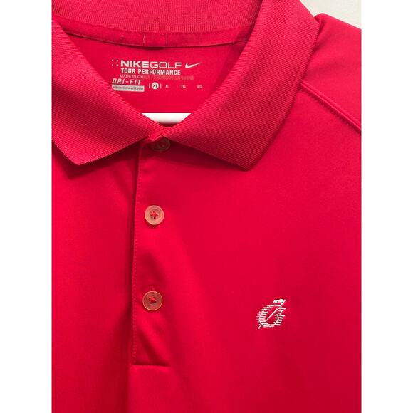 Nike Golf Tour Performance Polo Men’s XL Pink Dri-FIT Golf Shirt Course Logo - Picture 1 of 3